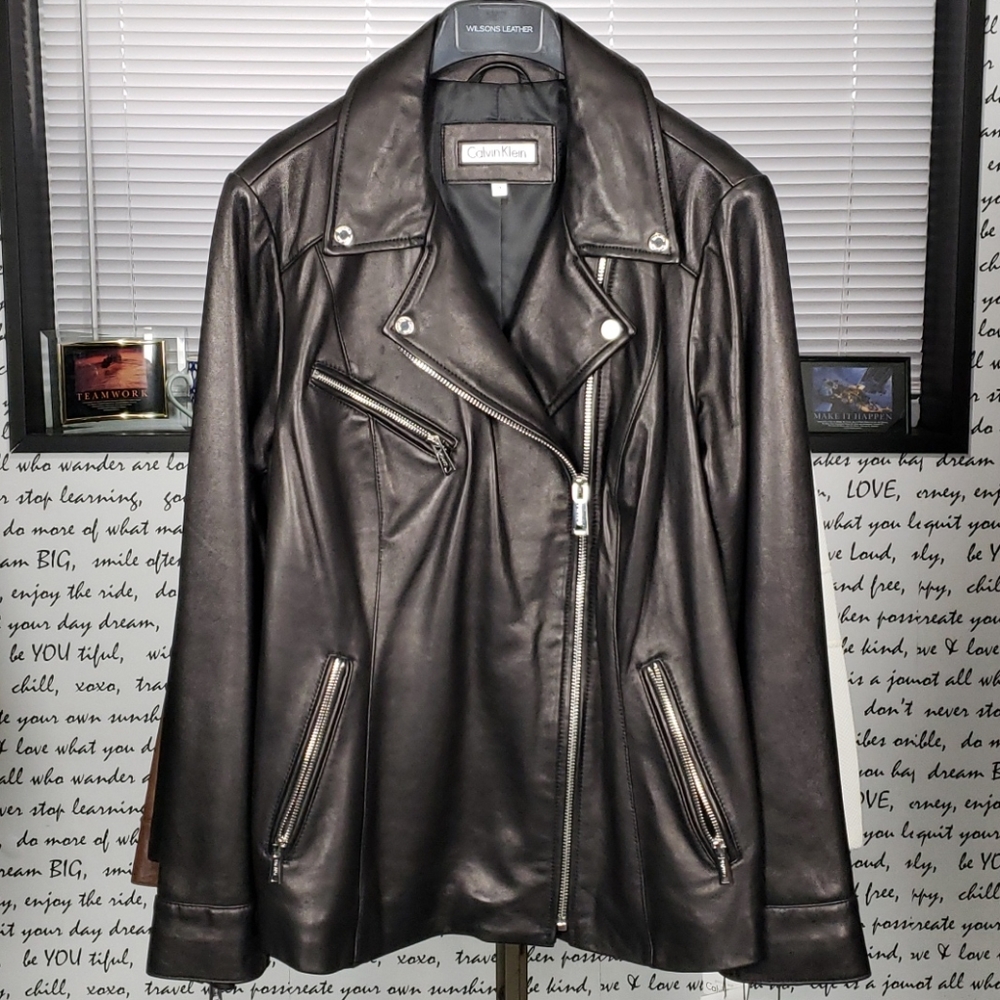 💥NEW💥 Calvin Klein Soft Black Leather Jacket 🤗